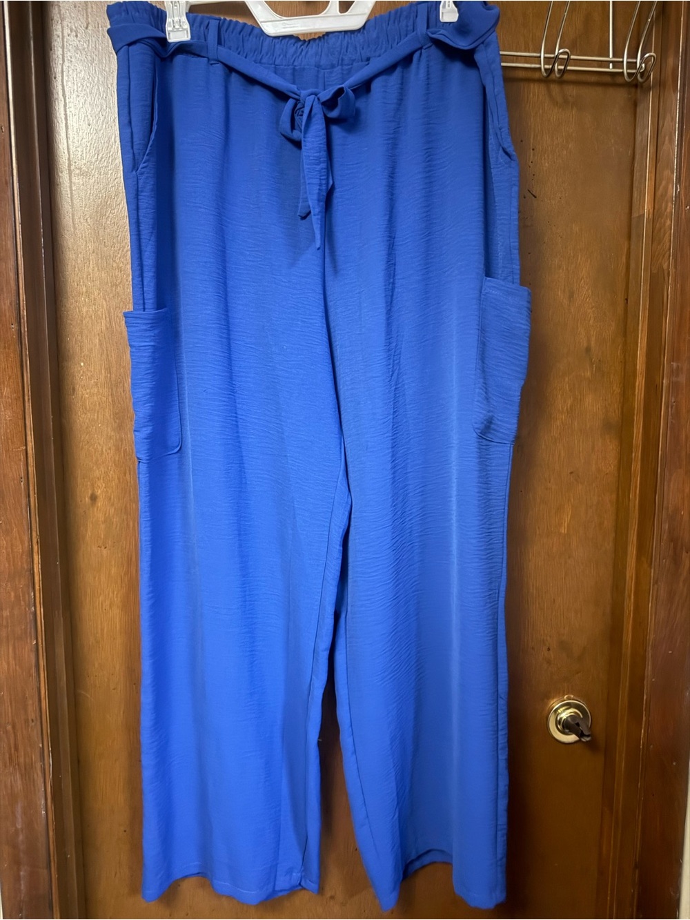 Ashley Blue Wide-Leg Drawstring Pants in Royal Blue